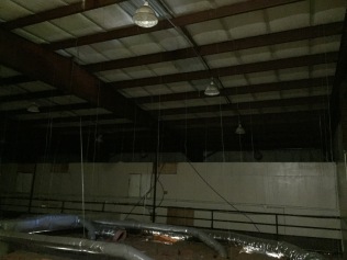 View above drop ceiling in Gymnasium.